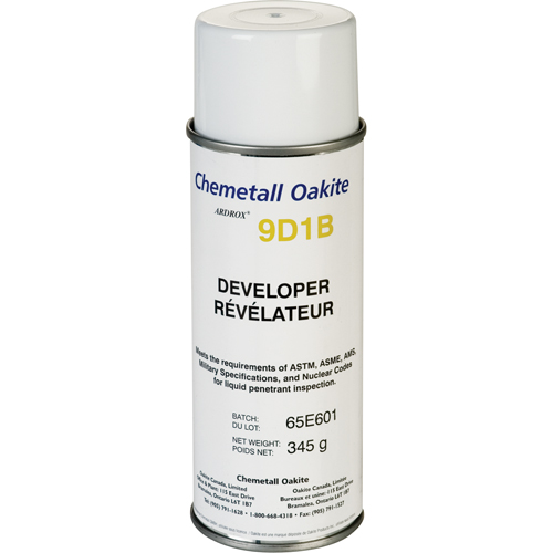 9D1B Non-Aqueous Developers, Aerosol Can Groupe Belzile Dickner