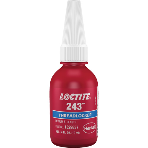 Threadlocker 243 Oil Tolerant, Blue, Medium, 10 ml, Bottle Groupe Belzile Dickner