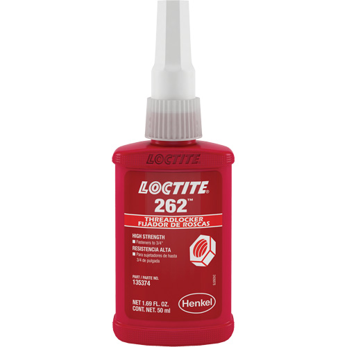 Threadlocker 262 , Red, High, 50 ml, Bottle Groupe Belzile Dickner