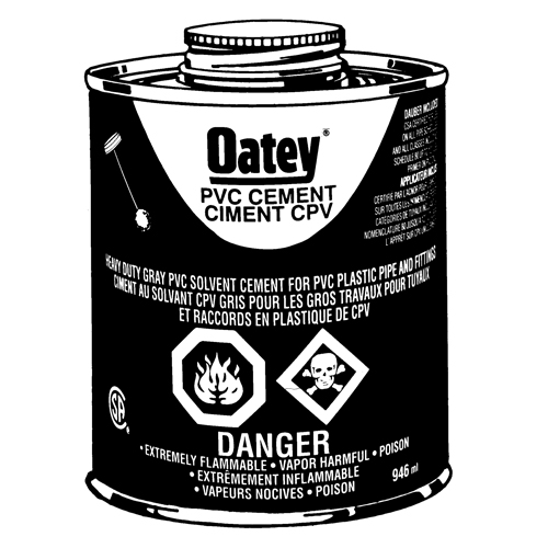 PVC Heavy-Duty Cement, 946 ml, Brush-Top Can, Grey Groupe Belzile Dickner
