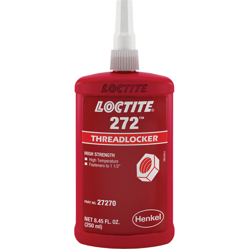 Threadlocker 272 High Temperature, Red, High, 250 ml, Bottle Groupe Belzile Dickner