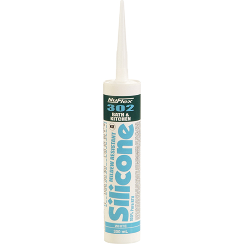 NuFlex&reg; 302 Bath And Kitchen Silicone Sealant, 300 ml, Cartridge, Clear Groupe Belzile Dickner