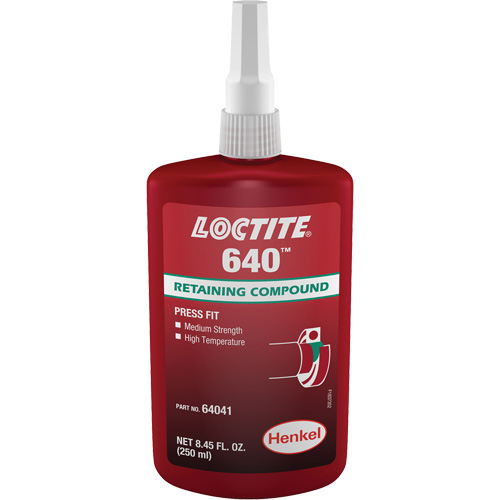 Loctite&reg; 640 Retaining Compound, 250 ml, Bottle, Green Groupe Belzile Dickner
