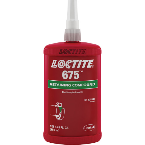 Loctite&reg; 675 Threadlocker, 250 ml, Bottle, Green Groupe Belzile Dickner