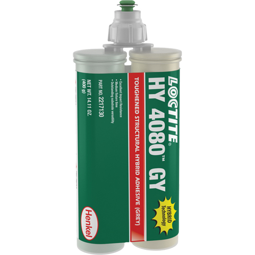 HY 4080 GY Structural Repair Hybrid Adhesive, Two-Part, Dual Cartridge, 400 g, Grey Groupe Belzile Dickner