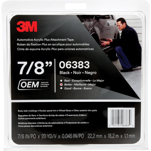 3M Automotive Acrylic Tape, 18 M (60') L x 22 mm (7/8") W, 45 mils, Acrylic Groupe Belzile Dickner