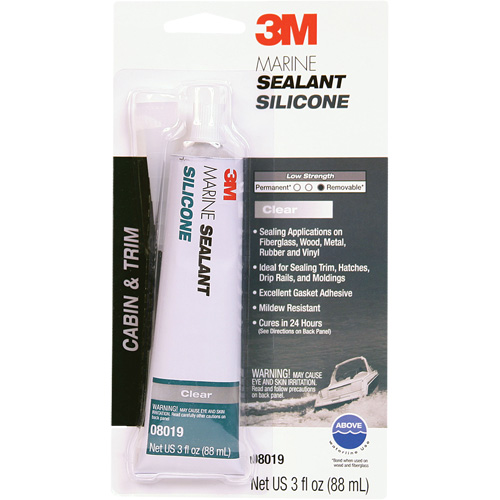 Produit d'&eacute;tanch&eacute;it&eacute; &agrave; base de silicone de calibre marin, 3 oz., Tube, Transparent Groupe Belzile Dickner