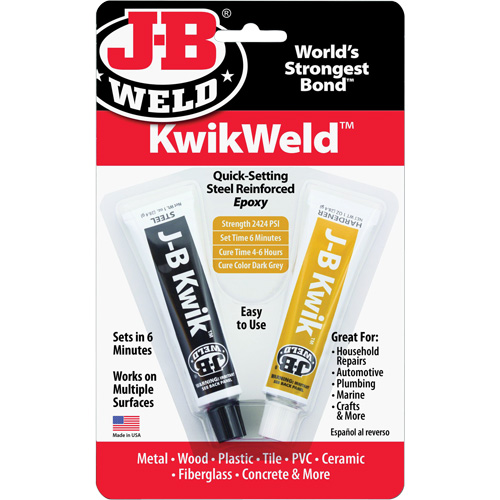 Colle &eacute;poxyde KwikWeld, Deux composants, Tube, 2 oz, Gris Groupe Belzile Dickner
