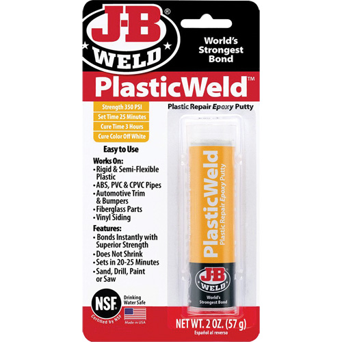 Colle &eacute;poxyde PlasticWeld, 2 oz, B&acirc;ton, Blanc cass&eacute; Groupe Belzile Dickner
