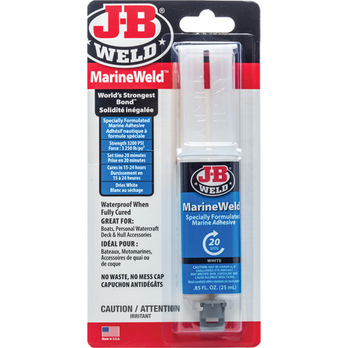 MarineWeld Adhesive, 25 ml, Syringe, Two-Part, White Groupe Belzile Dickner