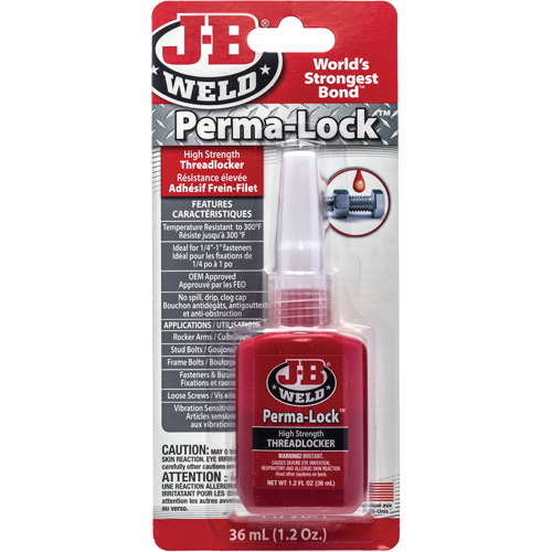 Perma-Lock Threadlocker, Red, High, 36 ml, Bottle Groupe Belzile Dickner