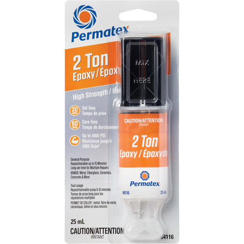 2 Ton Epoxy, 25 ml, Syringe, Two-Part, Clear Groupe Belzile Dickner