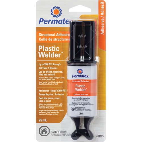 Colle &eacute;poxyde Plastic Welder, 25 ml, Seringue, Deux composants, Blanc cass&eacute; Groupe Belzile Dickner