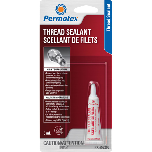 Scellant pour filetage haute temp&eacute;rature, Tube, 6 ml, -54° C - 204° C/-65° F - 400° F Groupe Belzile Dickner