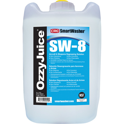 SmartWasher&reg; Ozzyjuice&reg; SW-8 Aircraft & Weapons Degreasing Solution, Jug Groupe Belzile Dickner