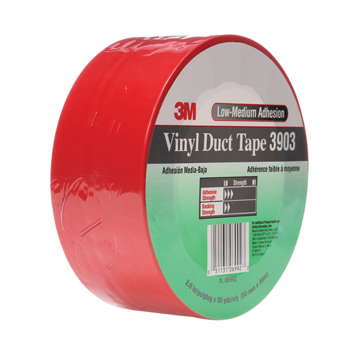 Rubans adh&eacute;sifs en vinyle 3903, 48 mm (2") la x 46 m (151') lo, 6,5 mils, Rouge Groupe Belzile Dickner