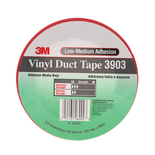 Rubans adh&eacute;sifs en vinyle 3903, 48 mm (2") la x 46 m (151') lo, 6,5 mils, Rouge Groupe Belzile Dickner
