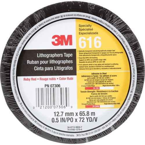 Ruban pour lithographe 616, 12,7 mm (1/2") x 66 m (216'), Rouge Groupe Belzile Dickner