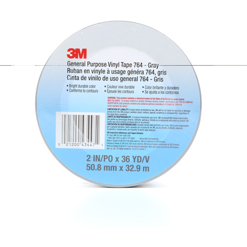 Ruban en vinyle pour travaux g&eacute;n&eacute;raux 764, 50,8 mm (2") la x 32,9 m (108') lo, 5 mils, Gris Groupe Belzile Dickner