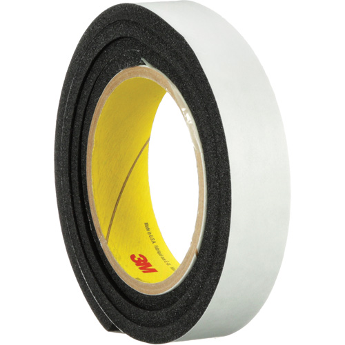 4714 Vinyl Foam Tape, 25.4 mm (1") W x 16.5 m (54') L, 250 mils, Black Groupe Belzile Dickner