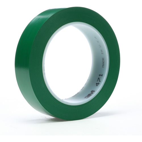 471 Vinyl Tape, 19 mm (3/4") W x 32.9 m (108') L, 5.2 mils, Green Groupe Belzile Dickner