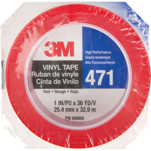Ruban en vinyle 471, 25,4 mm (1") la x 32,9 m (108') lo, 5,3 mils, Rouge Groupe Belzile Dickner