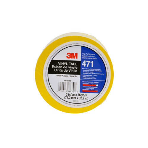 471 Vinyl Tape, 12 mm (1/2") W x 32.9 m (108') L, 5.2 mils, Yellow Groupe Belzile Dickner