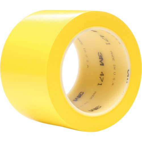 471 Vinyl Tape, 76.2 mm (3") W x 32.9 m (108') L, 5.2 mils, Yellow Groupe Belzile Dickner