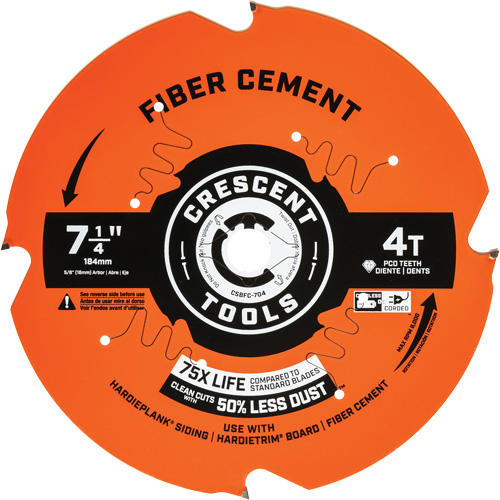 Circular Saw Blade, 7-1/4", 4 Teeth, Cement Use Groupe Belzile Dickner
