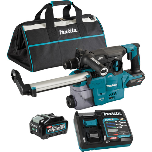 XGT Brushless Cordless SDS-Plus Rotary Hammer with DX10 Dust Extraction Attachment, 40 V, 1-3/16", 3 ft-lbs, 0-840 RPM Groupe Belzile Dickner