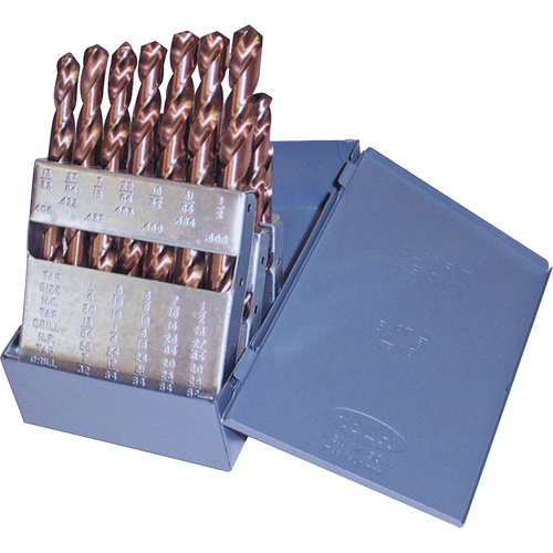 Jobber Length Drill Set, 15 Pieces, Cobalt Groupe Belzile Dickner