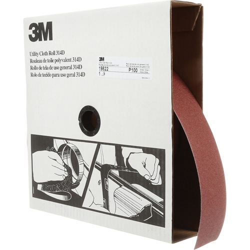 Utility Sanding Roll 314D, 2" W x 150' L, 100J Grit Groupe Belzile Dickner