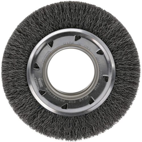 Crimped Wire Wheel Brush - Medium Face, 4-1/4" Dia., 0.012 Fill, 2" Arbor Groupe Belzile Dickner