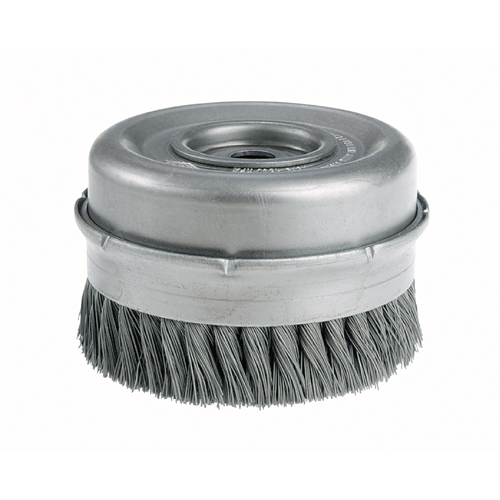 Brosses-boisseau &agrave; fils nou&eacute;s avec bride - Robustes, 4" dia. x 5/8"-11 arbre Groupe Belzile Dickner