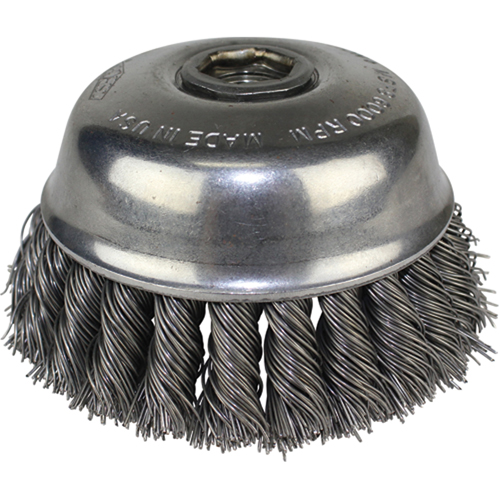 Brosses-boisseau &agrave; fils nou&eacute;s, 4" dia. x 5/8"-11 arbre Groupe Belzile Dickner