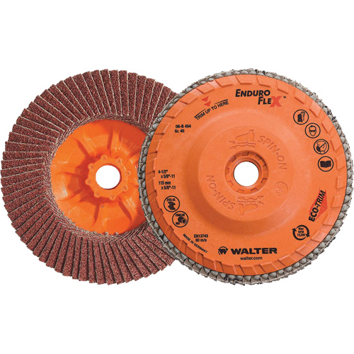 Enduro-Flex Flap Disc, 4-1/2" x 5/8"-11, Type 27, 40 Grit, Zirconia Alumina Groupe Belzile Dickner