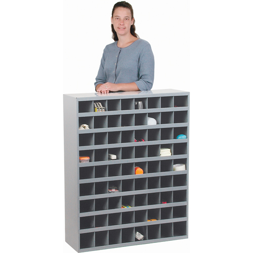 Steel Storage Bin Cabinet, 33-3/4" W x 12" D x 42" H, Grey Groupe Belzile Dickner