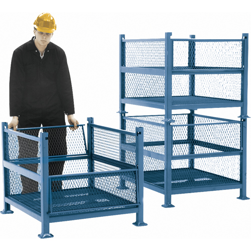 Open Mesh Containers, 2 Drop Gates, 2500 lbs. Capacity, 34.5" W x 40.5" D x 32.25" H Groupe Belzile Dickner