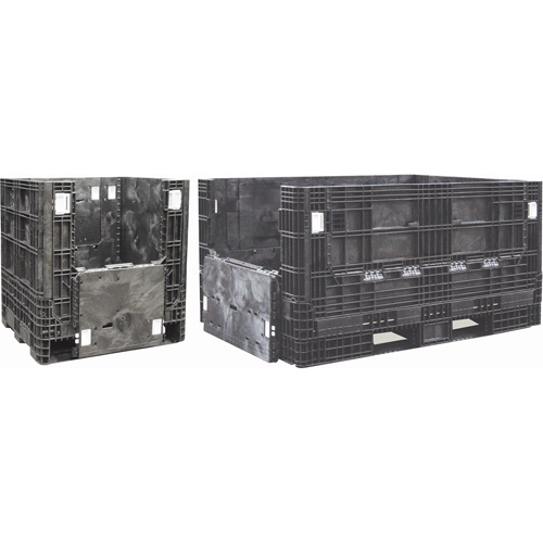 Conteneurs repliables en poly&eacute;thyl&egrave;ne, 30" lo x 32" la x 34" h, Noir Groupe Belzile Dickner