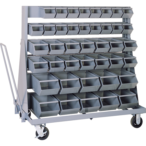 SUPPORT MOBILE,5 RANGEESAVEC BACS, &agrave; un c&ocirc;t&eacute;, 42 bacs, 37" la x 21" p x 50-1/2" h Groupe Belzile Dickner
