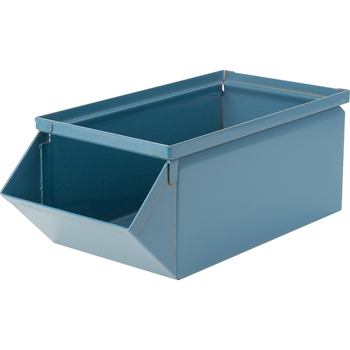 Bac en acier, Cap. 100 lb, 12" la x 20-1/2" p x 9-1/2" h, Bleu Groupe Belzile Dickner