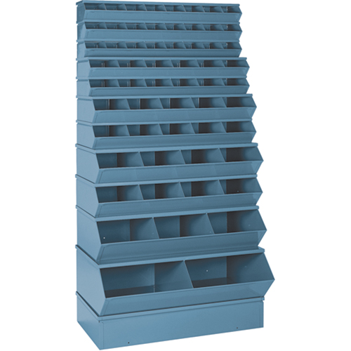 Bacs sectionnels superposables, Cap. 100 lb, 37" la x 8" p x 4-1/2" h, Bleu Groupe Belzile Dickner