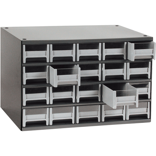Modular Parts Cabinets, Steel, 20 Drawers, 17" x 10-9/16" x 2-1/16", Grey Groupe Belzile Dickner