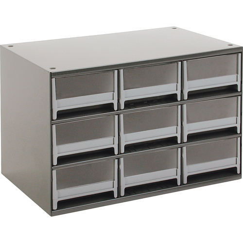 Casiers modulaires pour pi&egrave;ces, Acier, 9 tiroirs, 17" x 10-9/16" x 3-1/16", Gris Groupe Belzile Dickner