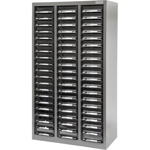 KPC-300 Parts Cabinet, Galvanized Steel, 60 Drawers, 21-3/10" x 10-2/5" x 36-9/10", Grey Groupe Belzile Dickner