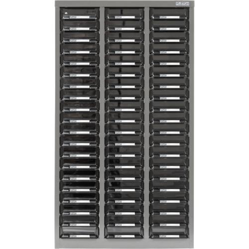 KPC-300 Parts Cabinet, Galvanized Steel, 60 Drawers, 21-3/10" x 10-2/5" x 36-9/10", Grey Groupe Belzile Dickner