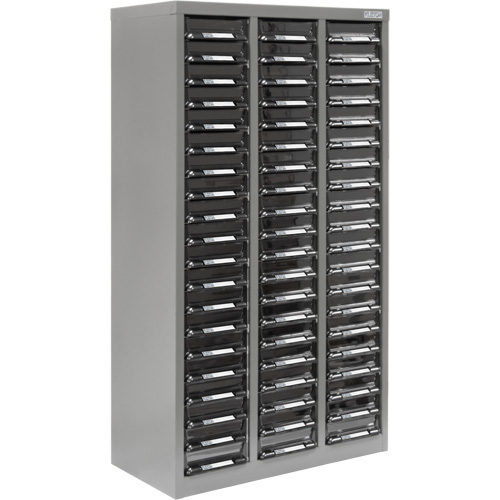KPC-300 Parts Cabinet, Galvanized Steel, 60 Drawers, 21-3/10" x 10-2/5" x 36-9/10", Grey Groupe Belzile Dickner