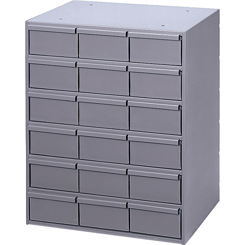 Industrial Drawer Cabinets, 18 Drawers, 17-1/4" W x 11-5/8" D x 21-1/4" H, Grey Groupe Belzile Dickner