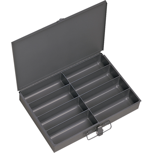 Compartment Scoop Boxes, Steel, 8 Slots, 13-3/8" W x 9-1/4" D x 2" H, Grey Groupe Belzile Dickner
