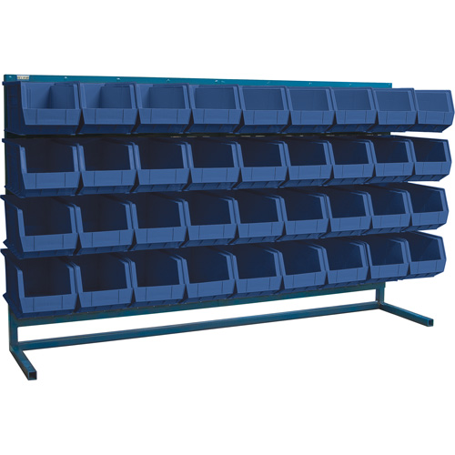Louvered Rack with Bins, 36 Bins, 72" W x 15" D x 40" H Groupe Belzile Dickner